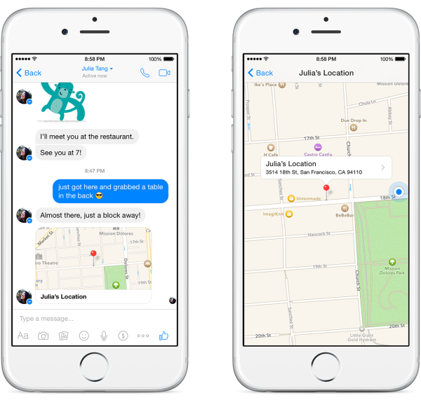 Facebook Messenger Adds Location Sharing Feature